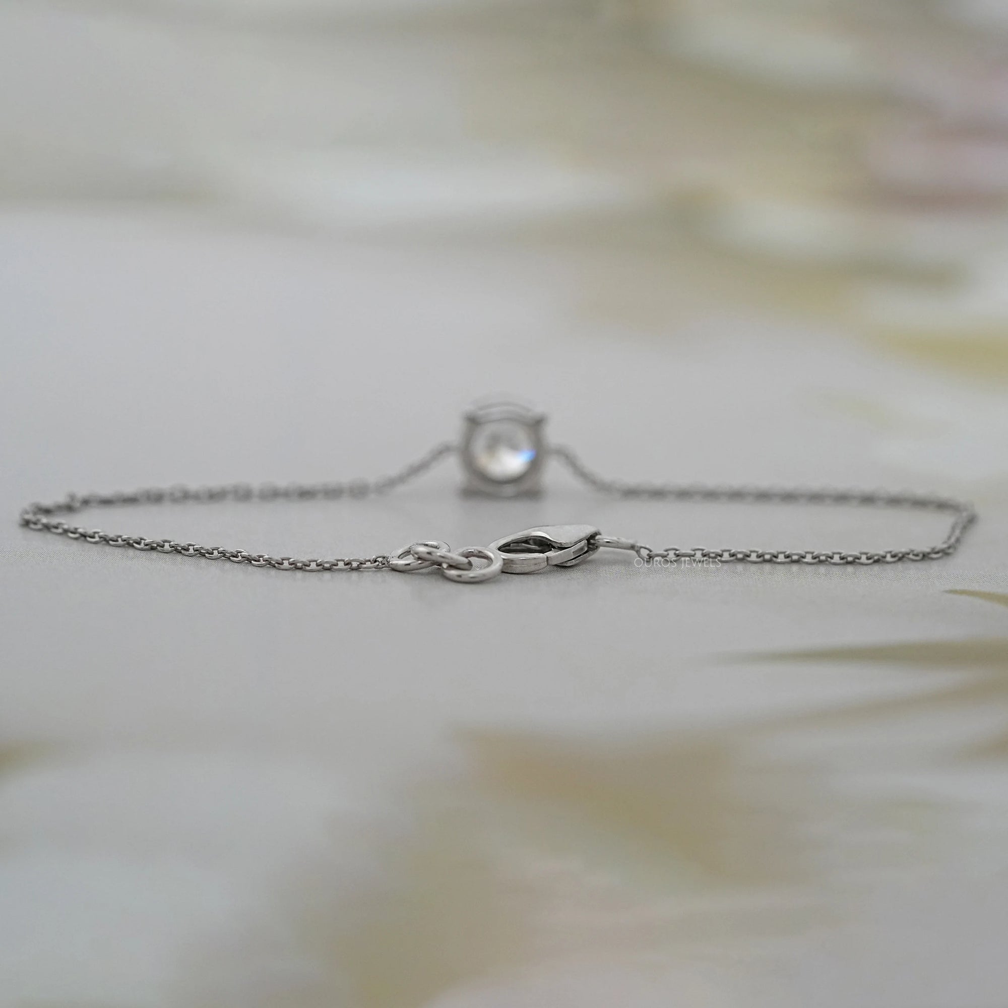 Multi Lab Diamond Bezel Set Solitaire Chain Bracelet 