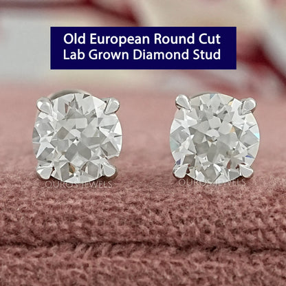 Old European (OEC) Round Cut Lab Diamond Stud Earring