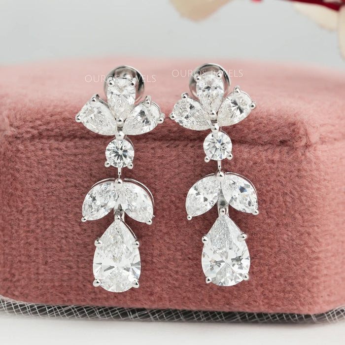 Marquise and Pear Lab Diamond Drop Earrings