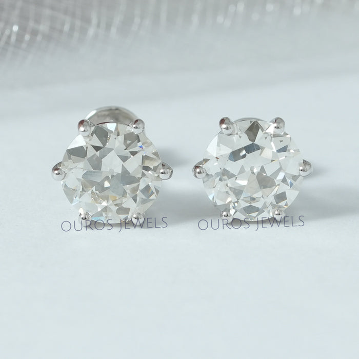 Old European Round Diamond Earrings Studs