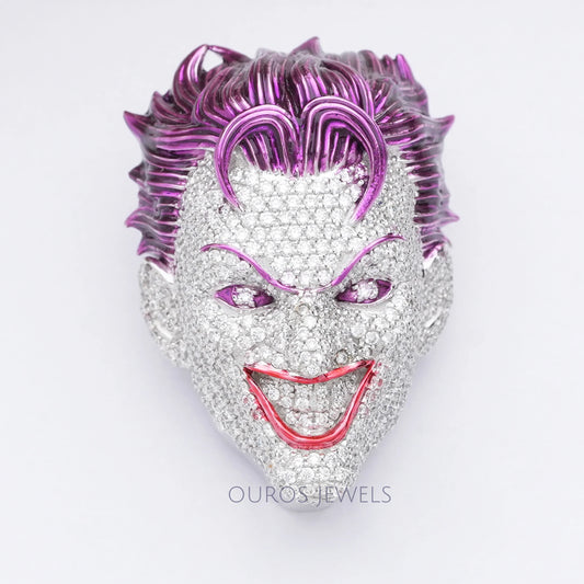 Round Lab Diamond Hip Hop Joker Pendant