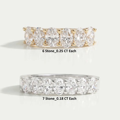 Oval Cut Lab Diamond Wedding Band