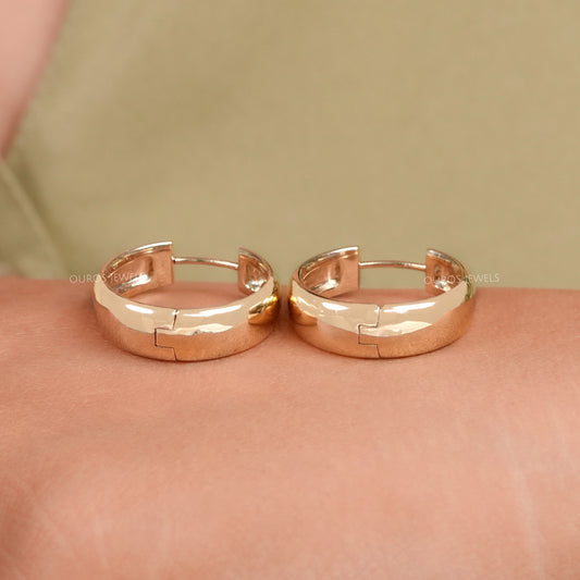 Yellow Gold Huggie Hoop Earrings Earring