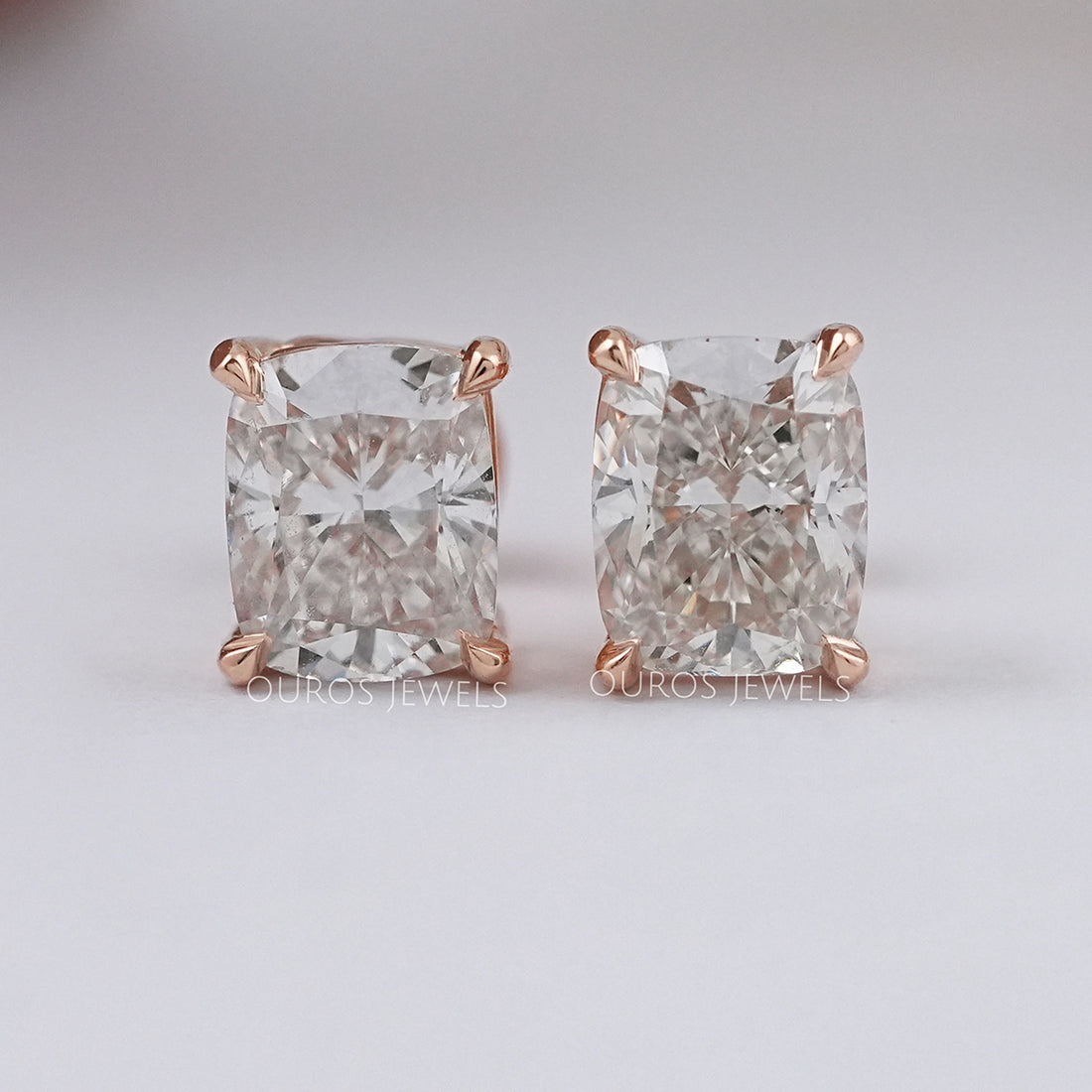 Elongated Cushion Cut Lab Grown Stud Earring