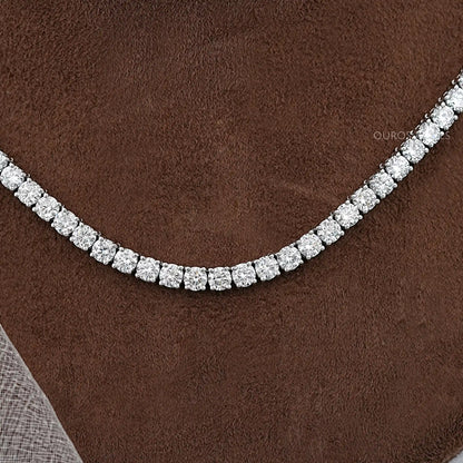 Round Cut Lab Diamond Tennis Necklace - 4.50 MM Necklaces