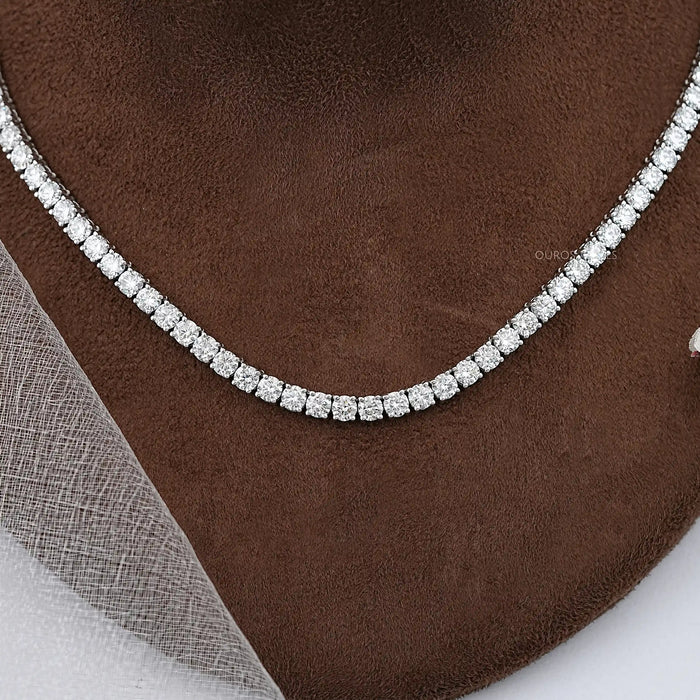 Round  Cut Lab Diamond Tennis Necklace - 4.50 MM