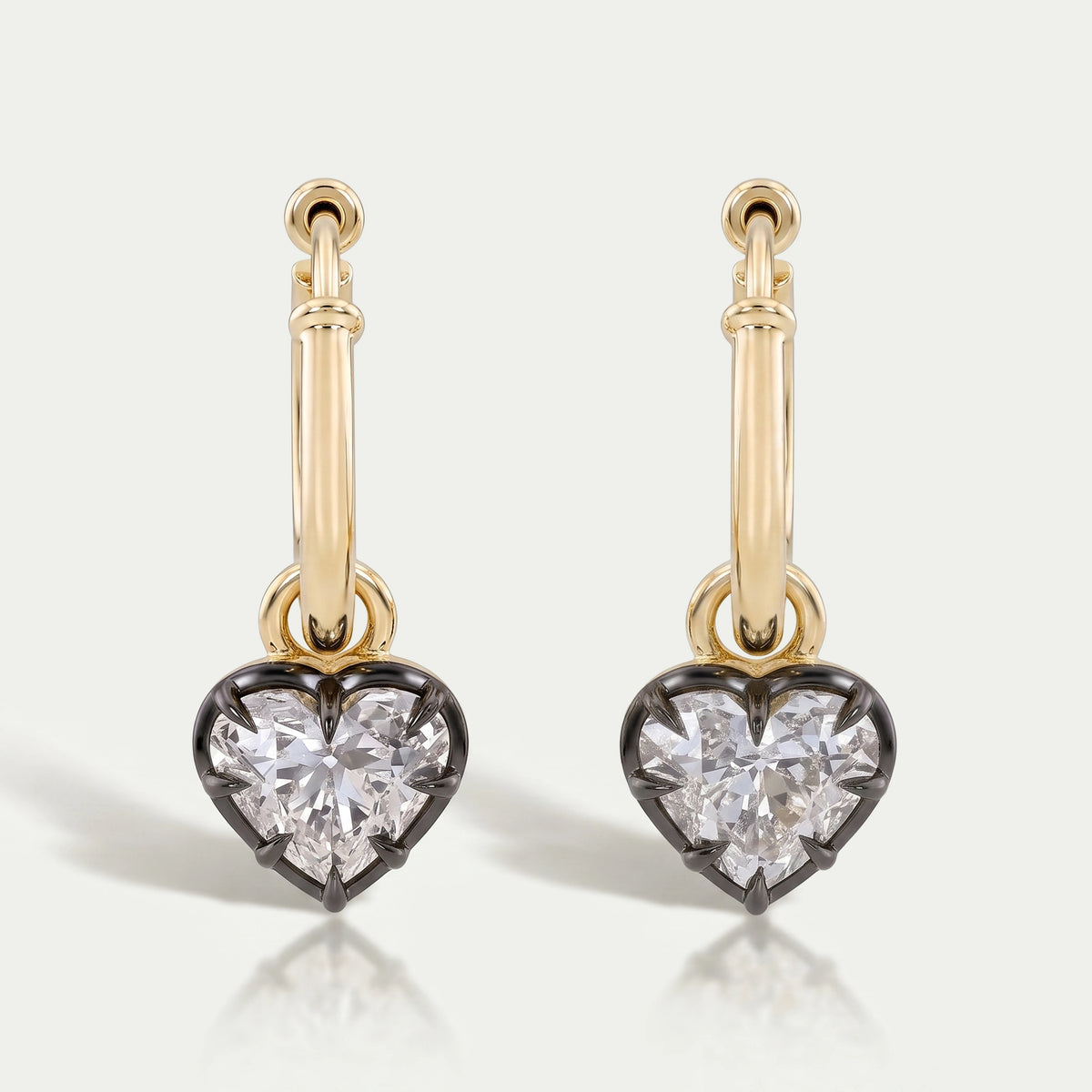 Old Mine Heart Cut Lab Diamond Dangle Earring
