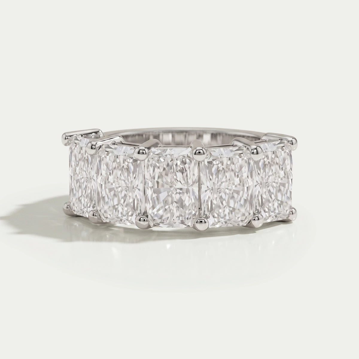 Five Stone Radiant Lab Diamond Wedding Ring 