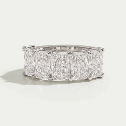 Five Stone Radiant Lab Diamond Wedding Ring 
