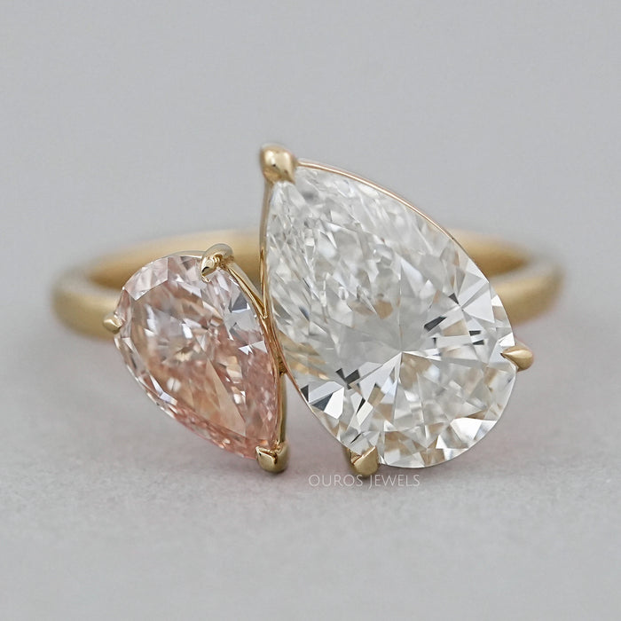 Pear Dual Lab-Grown Diamond Engagement Ring