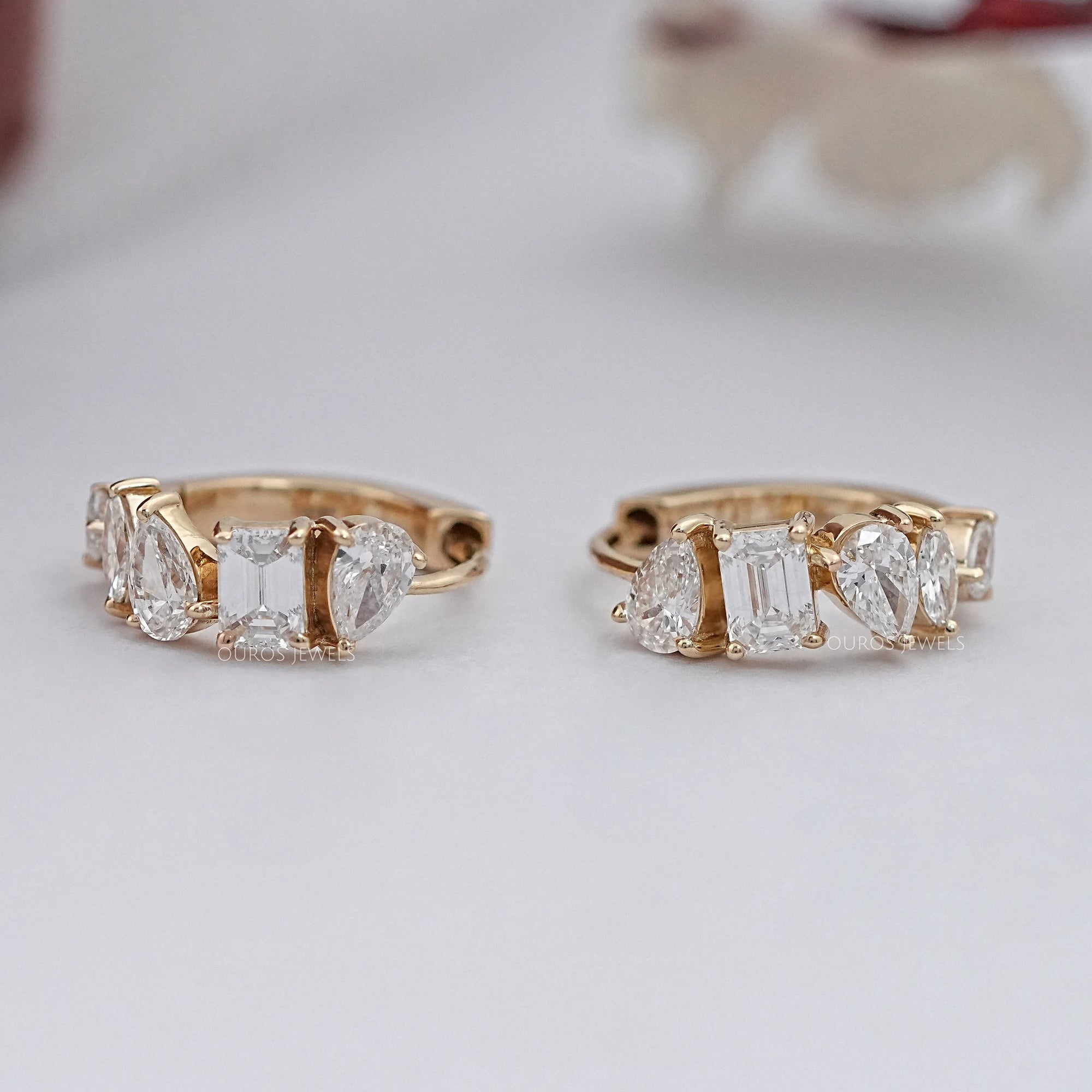 Multi Shape Lab Diamond Hoops Earrings Earring