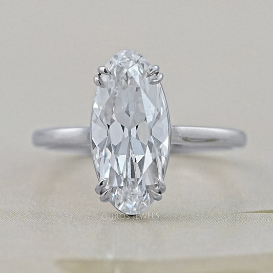 Old Mine Moval Lab Diamond Solitaire Engagement Ring Ring