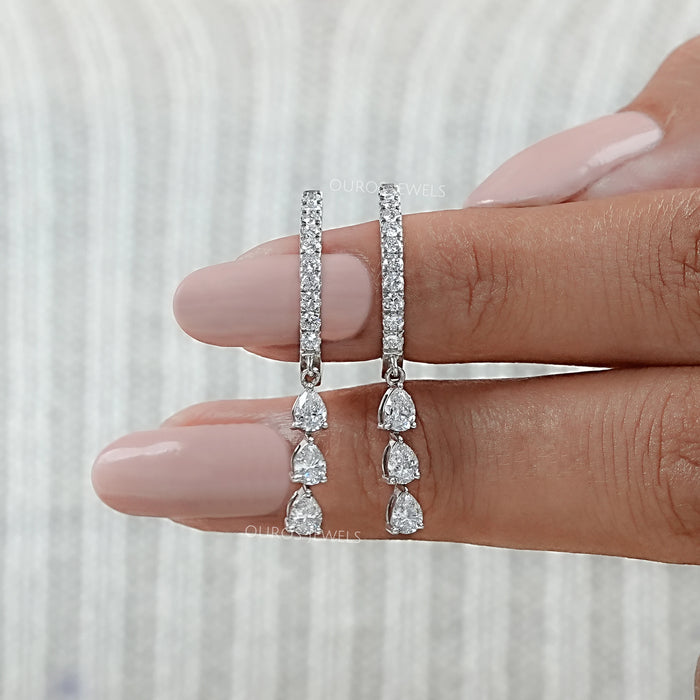 Pear Cut Diamond Drop & Dangle Earrings