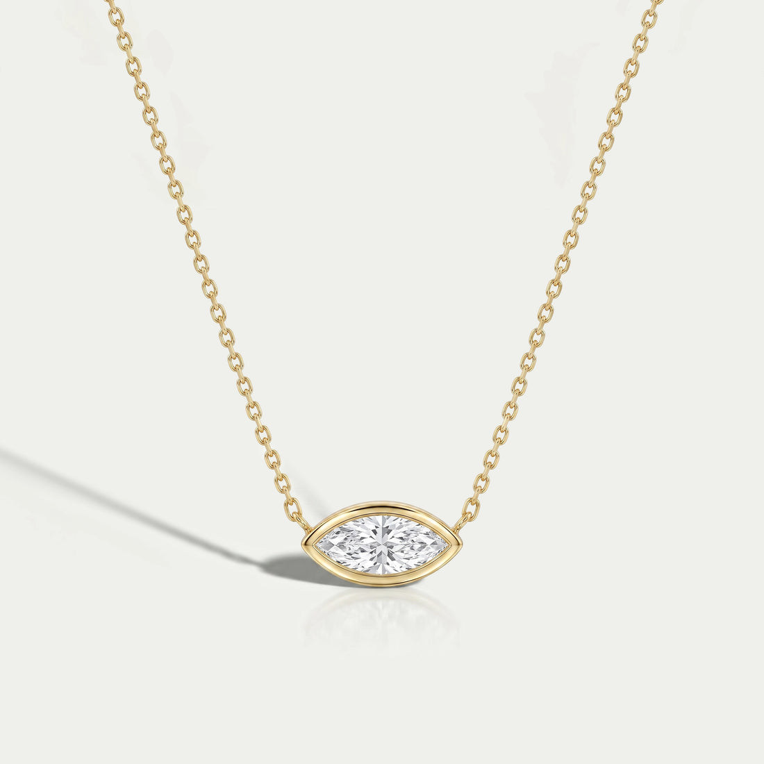 East West Marquise Diamond Solitaire Pendant Necklaces