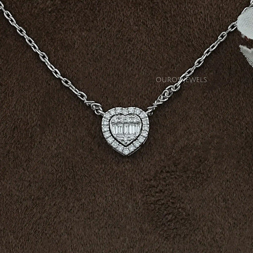 Heart Shape Cluster Lab Diamond Pendant Necklaces