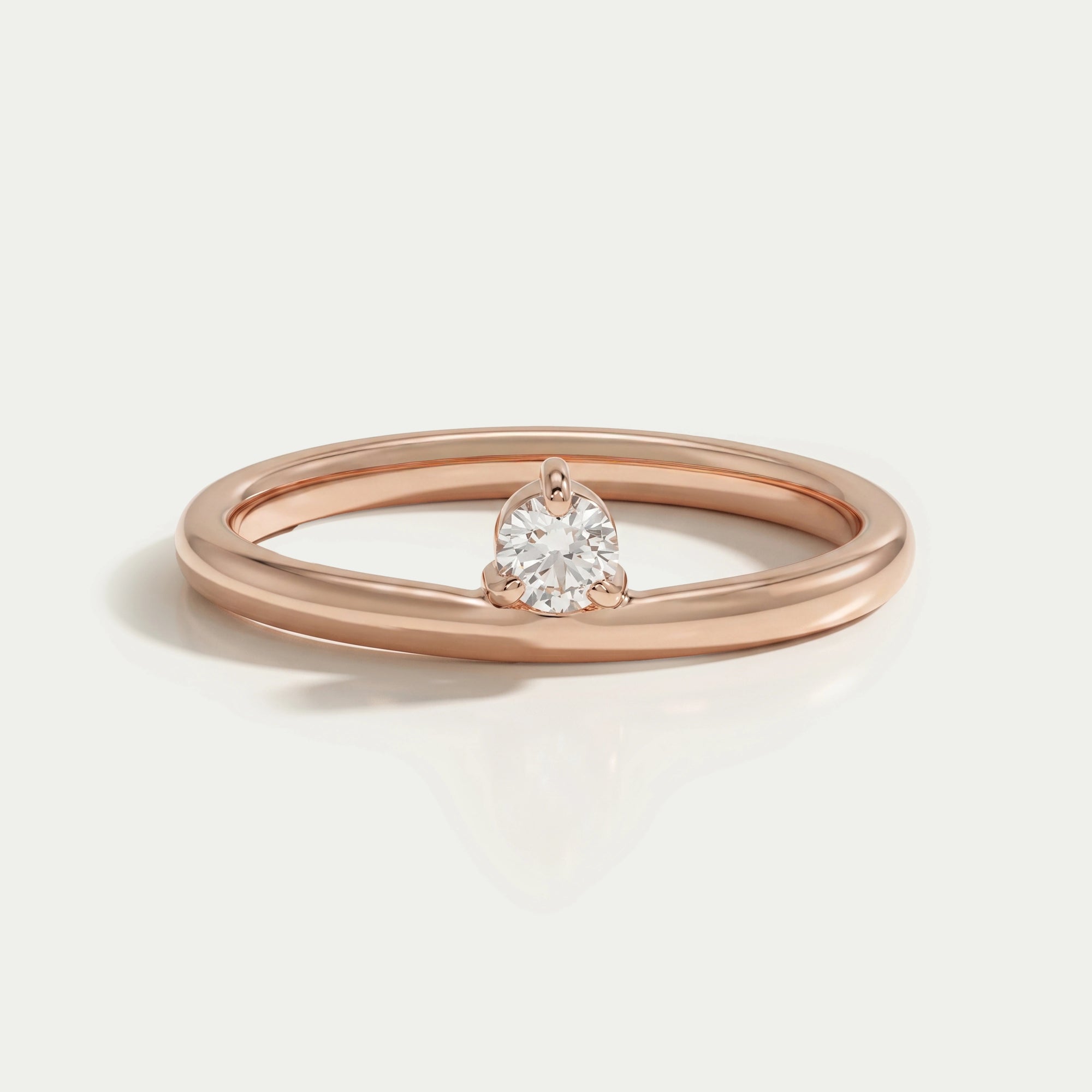Round Lab Diamond  Solitaire Engagement  Ring
