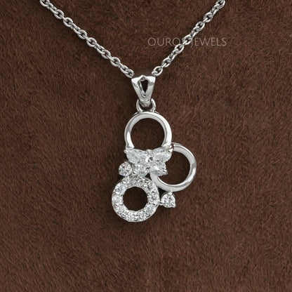 Butterfly Cut Lab Diamond Anniversary Necklace Necklaces
