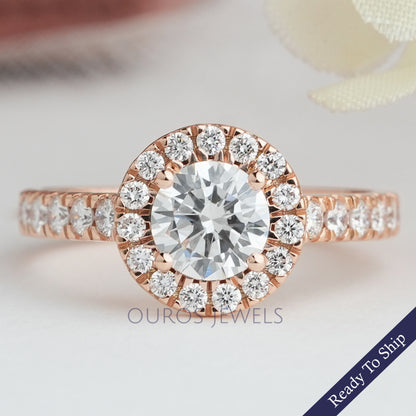 Round Cut Halo Diamond Engagement Ring Ring