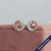 [Pink Round Diamond Earrings]-[Ouros Jewels]