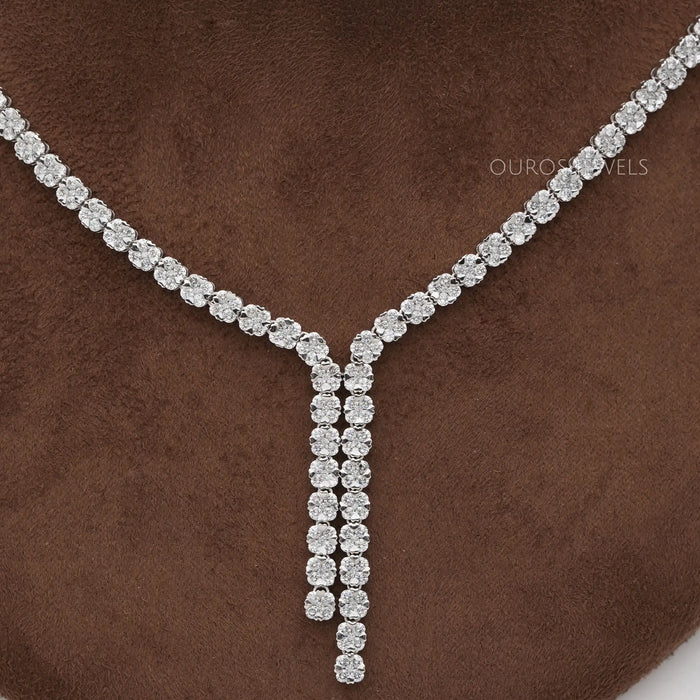 Round Cut  Lab Grown Diamond Necklace Set
