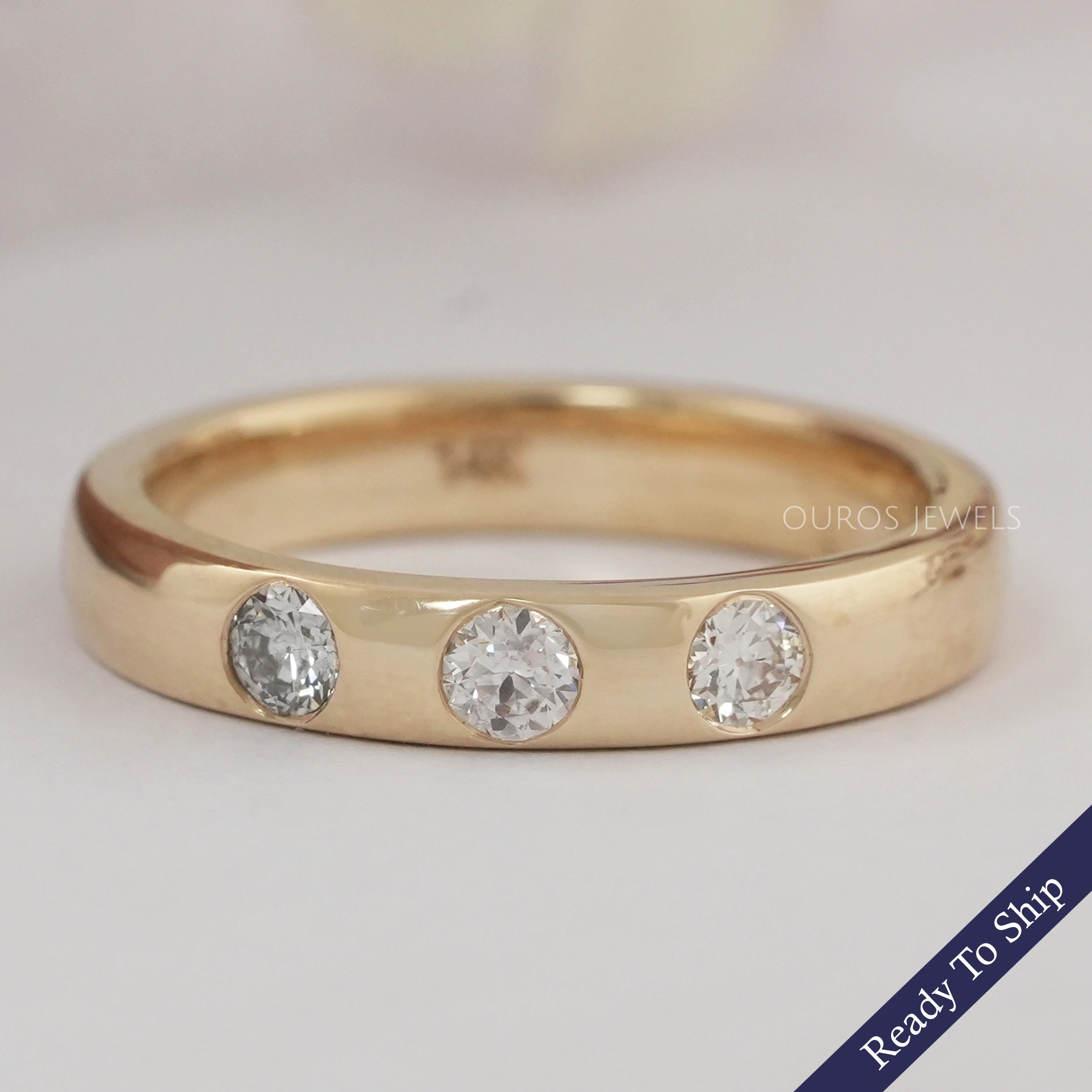 OEC Round Cut Lab Diamond Gypsy Set Band – Ouros Jewels