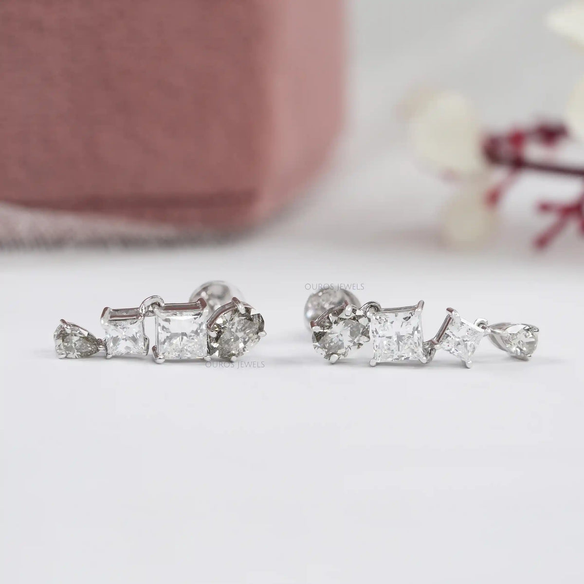 Olive Multi Shape Lab Diamond Drop Earrings Earrings