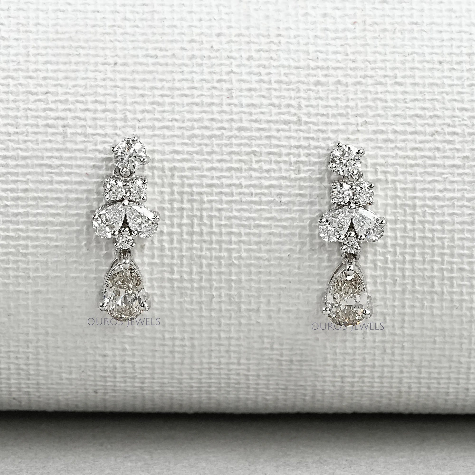 Olive Pear Lab Grown Diamond Drop Earrings Earrings