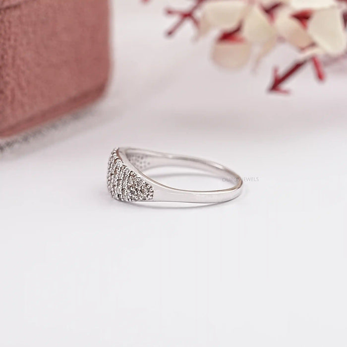 Fancy Brown Round Diamond Pave Set Engagement Ring