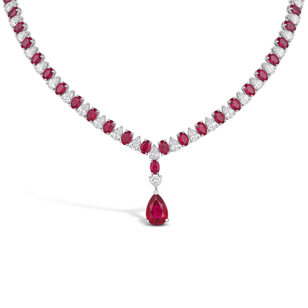 Ruby Gemstone & Lab Grown Diamond Necklace
