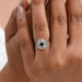 Black Princess Diamond Halo Engagement Ring Rings