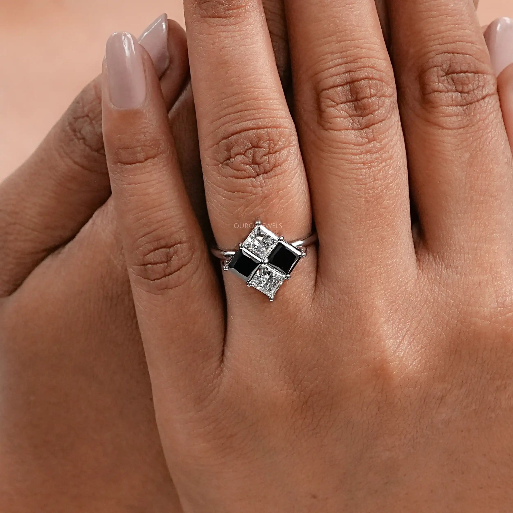 Black Princess Lab Diamond Anniversary Ring Rings
