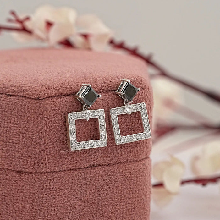 Black Princess Lab Diamond Drop Earrings