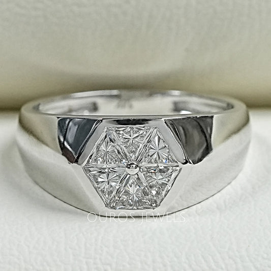 Triangle Lab Diamond Wedding Band