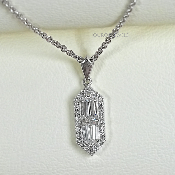 Step Cut Arrow Lab Diamond Pendant