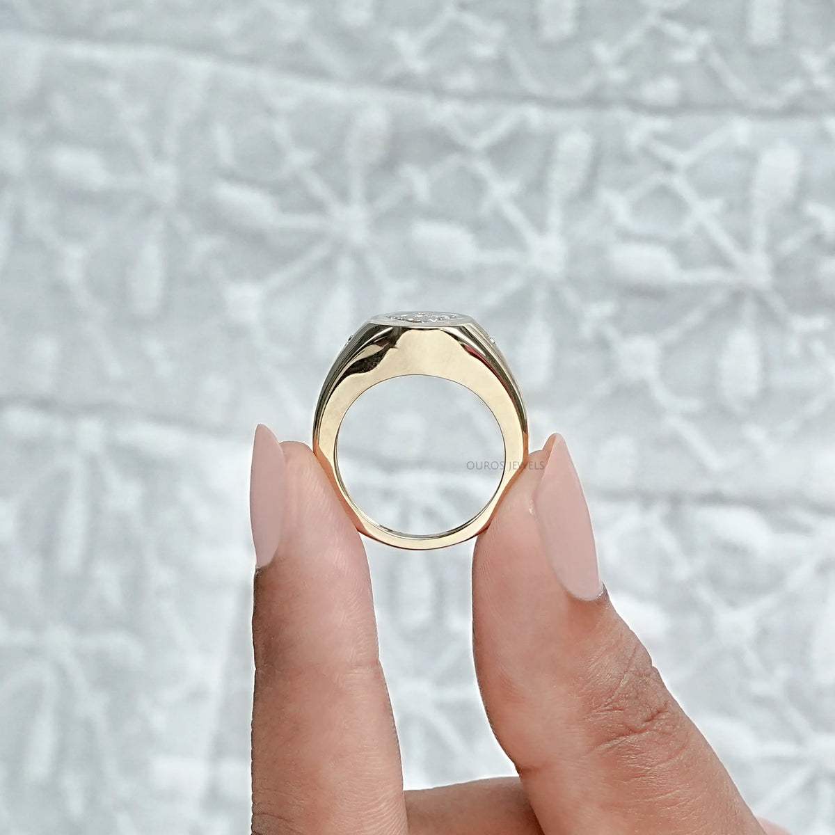 Antique Bull Cut Lab Diamond Wedding Ring Rings