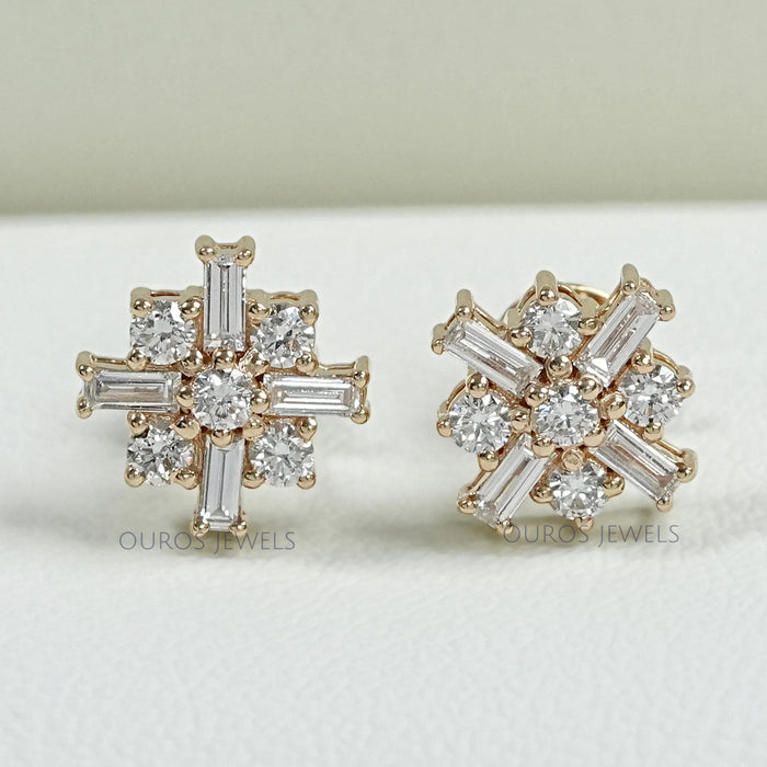 Antique Baguette Cut Lab Diamond Earrings
