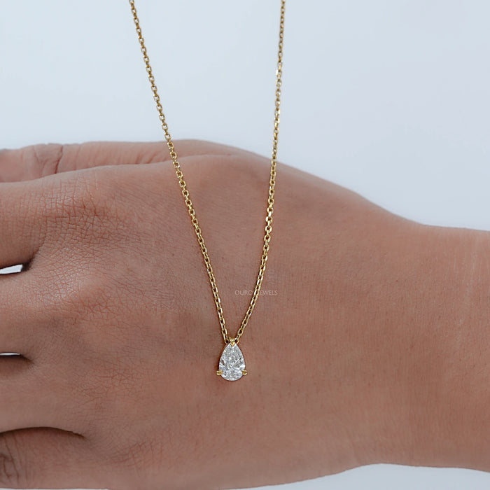 Pear Cut Lab Grown Diamond Pendant