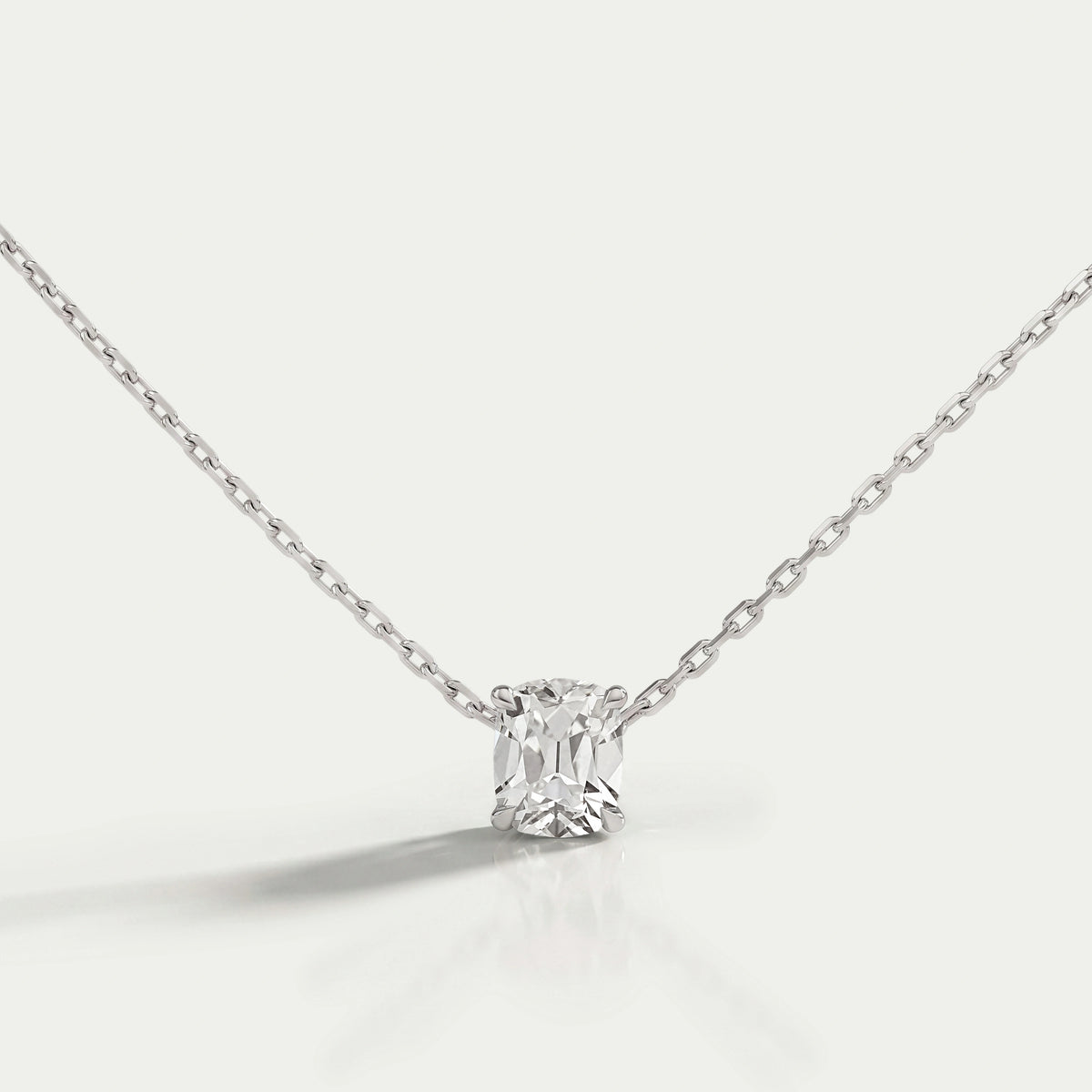 Old Mine Cushion Solitaire Pendant