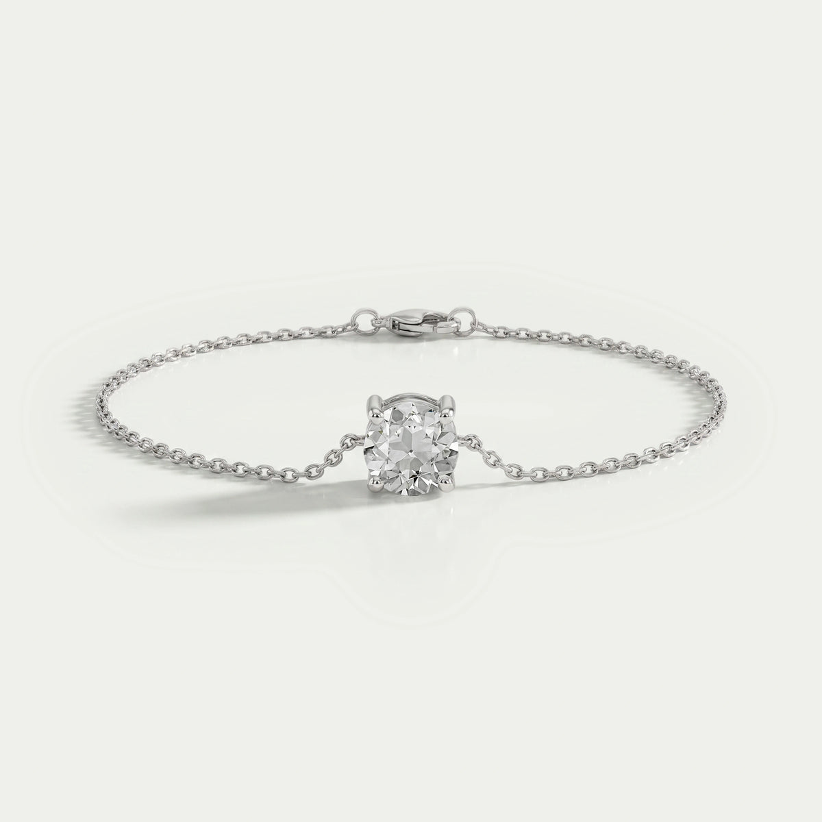 Multi Lab Diamond Bezel Set Solitaire Chain Bracelet 