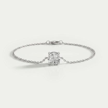 Multi Lab Diamond Bezel Set Solitaire Chain Bracelet 