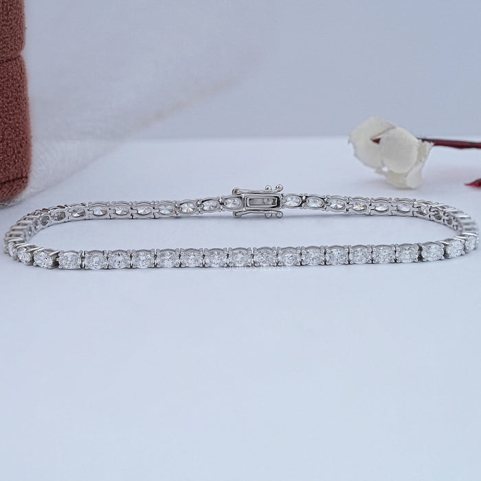 East West Oval Lab Diamond Tennis Bracelet 