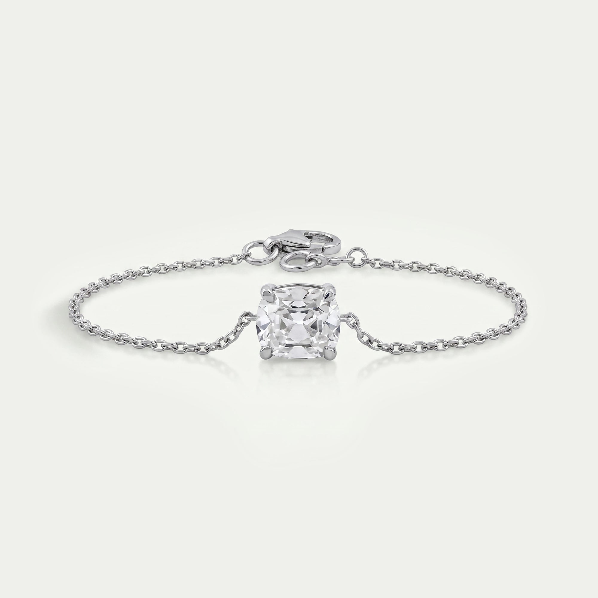 Multi Lab Diamond Bezel Set Solitaire Chain Bracelet 