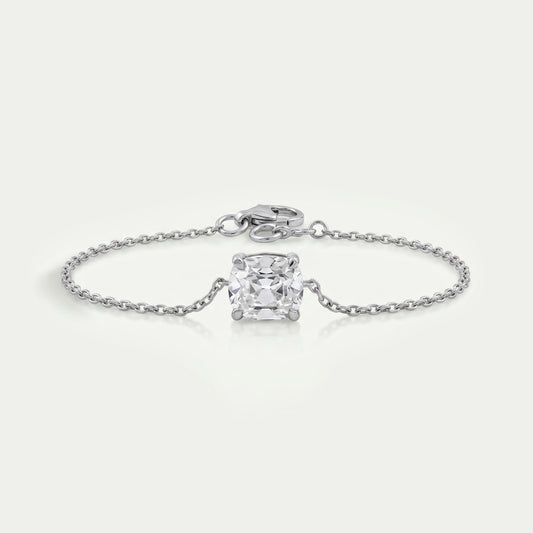 Multi Lab Diamond Bezel Set Solitaire Chain Bracelet 