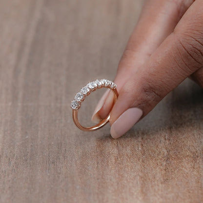 Seven Stone Old Mine Cushion Diamond Wedding Band Ring