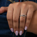 In finger look of portrait cut octagon lab created diamond engagement ring