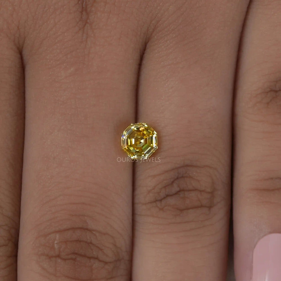 Yellow Octagon Cut Lab Grown Diamond