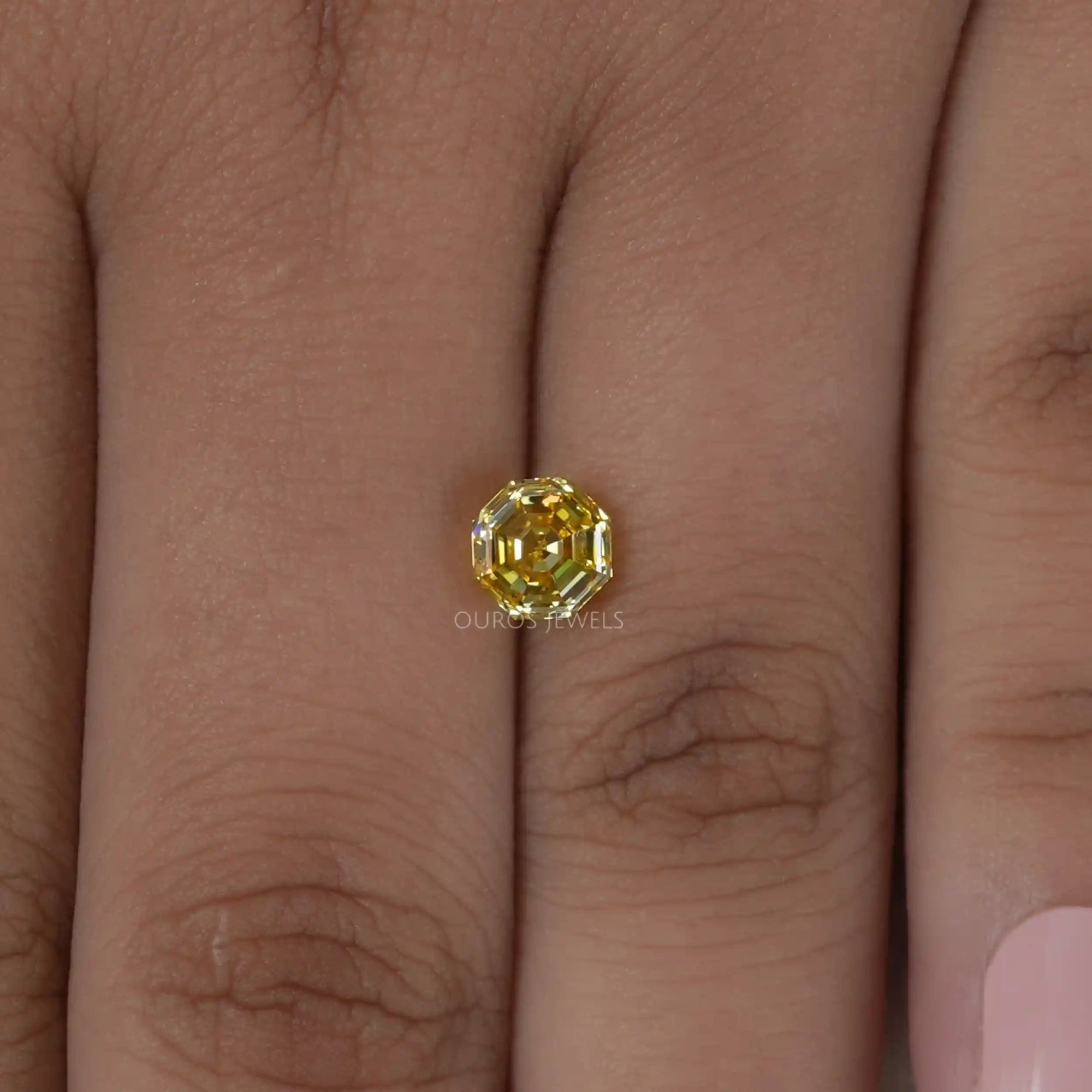 Yellow Octagon Cut Lab Grown Diamond