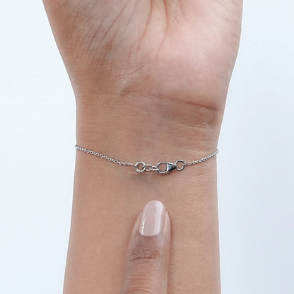 Multi Lab Diamond Bezel Set Solitaire Chain Bracelet 