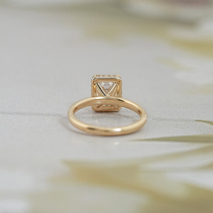 Old Mine Cushion Cut Hidden Halo Engagement Ring