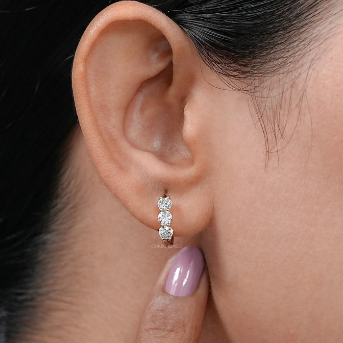 Old European Cut Diamond Hoop Earrings